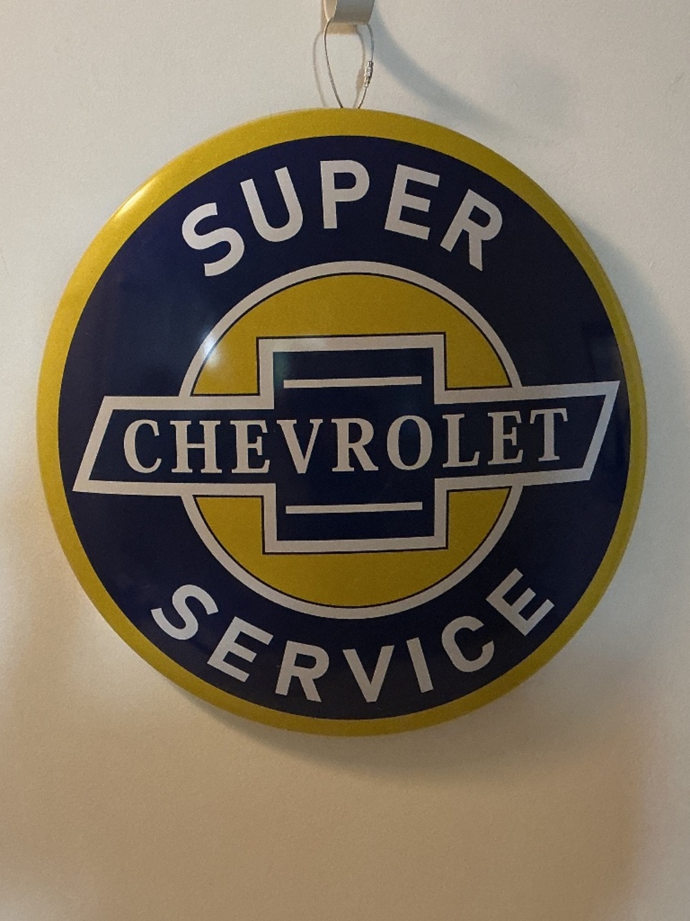 Chevrolet Super Service 15" Domed Metal Sign - Bar, Man Cave, Garage